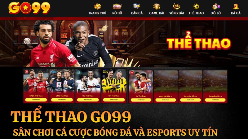 Thể thao GO99 - Địa chỉ cá cược bóng đá và esports uy tín số 1 dành cho cộng đồng bet thủ Việt Nam.
